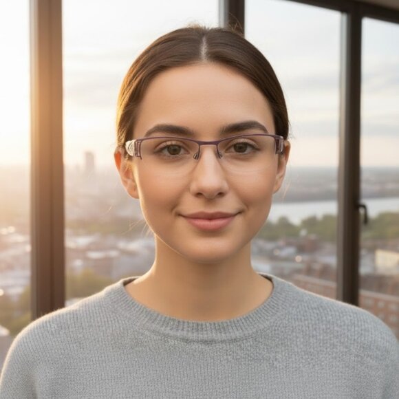 Cogan YC2132 VIO Women's Half Rim Optical/Prescription Eyeglasses Frame - Picture 2 of 14